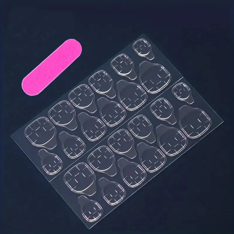 24Pcs/set French almond-shaped press-on full cover false nails in elegant ocean style, featuring 3D fresh lemon, floral smudge a