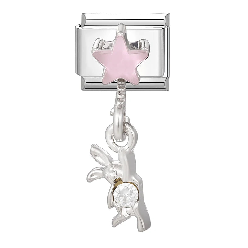 Fashion Starfish Shell Whale Pendant Series  Women Men Charm Link Fit 9mm Stainless Steel Italian Bracelet Making DIY Jewelrys