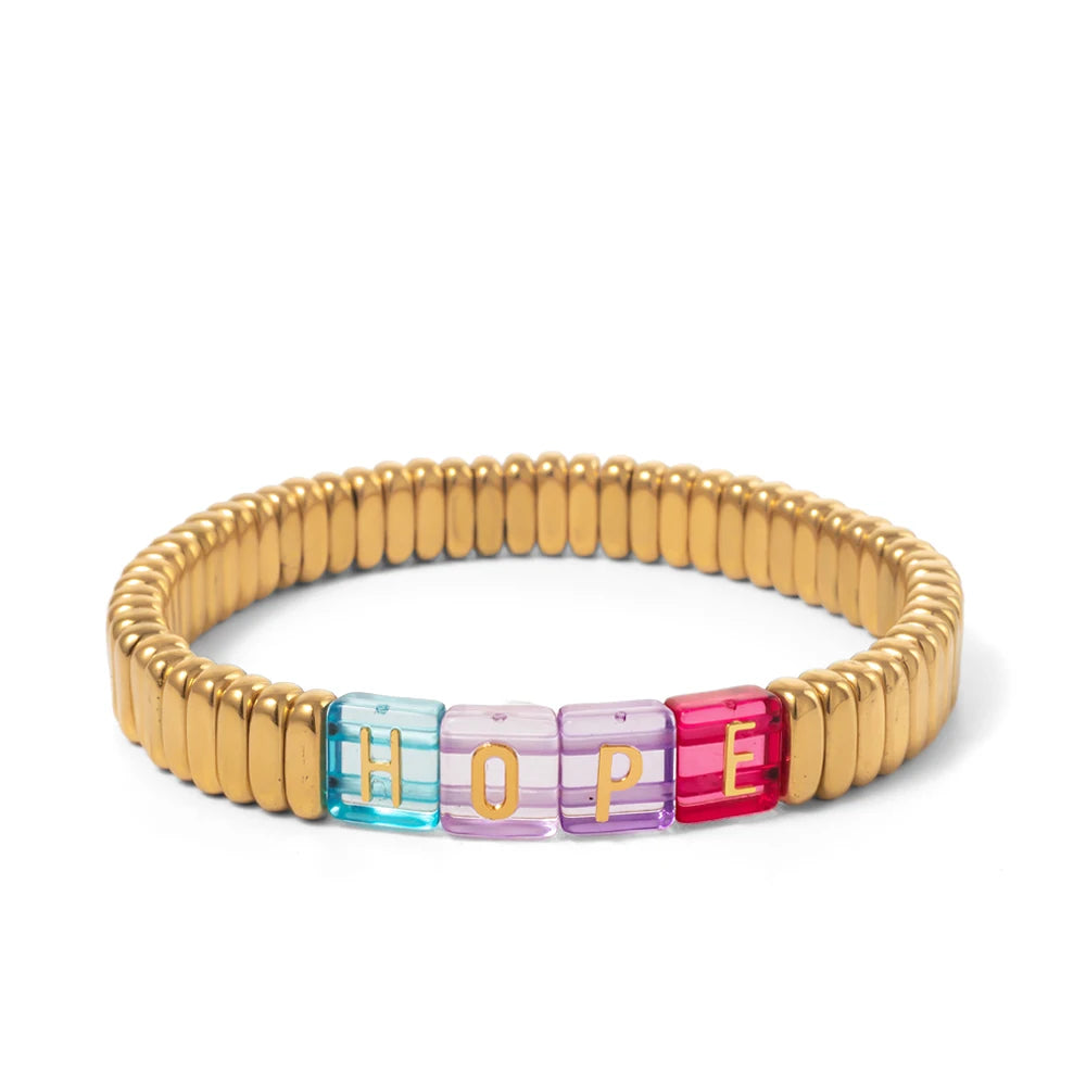 2024 New Enamel Bracelets For Women Colorful Pearl Charm Gold Color Bangle Bohomian Elastic Hand Jewelry