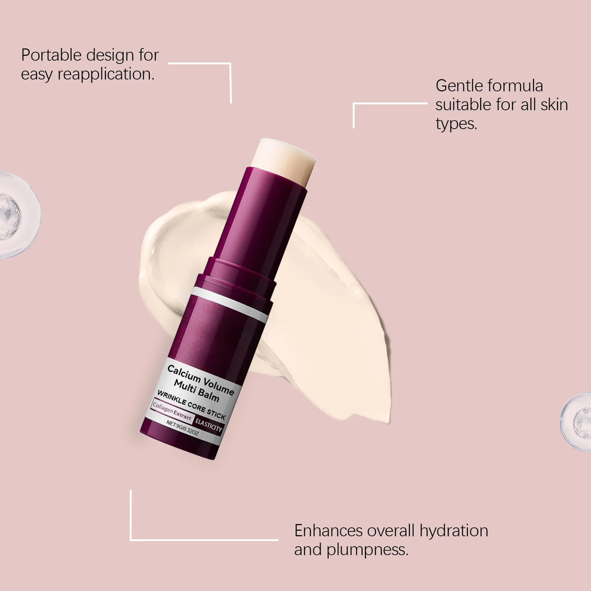 Calcium Volume Multi Balm Stick Collagen Hydrating Anti Aging Firming Brightening Fade Fine Lines Nourishing Facial Skin Care