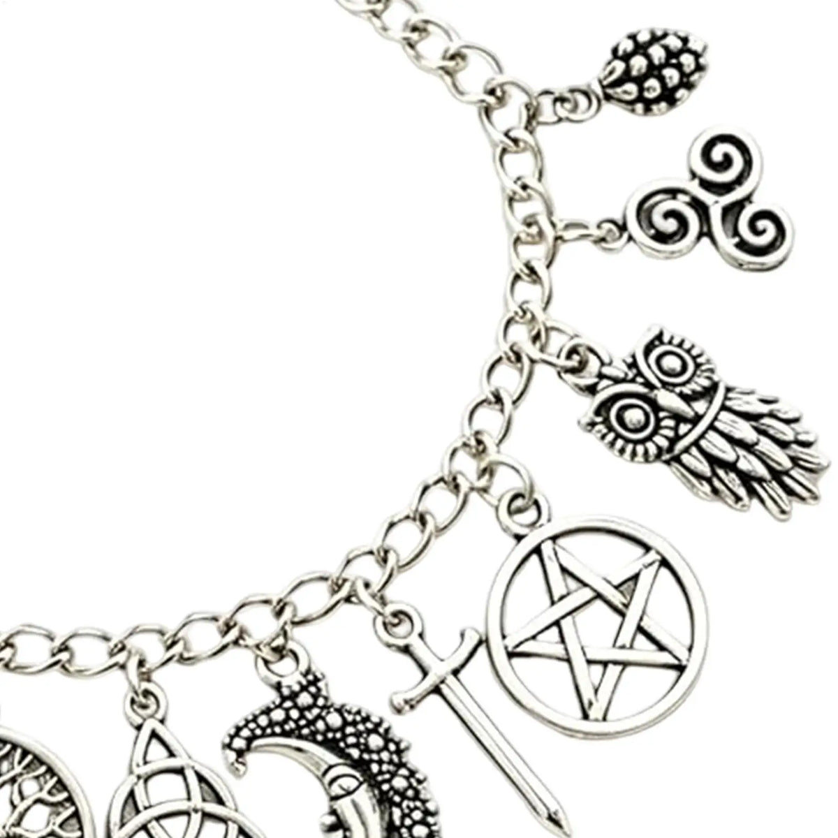 Women's Charm Bracelets Lightweight Adjustable Ziny Alloy Gothic Vintage Witchy Charm Bracelet for Dating Prom Ceremony