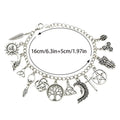Women's Charm Bracelets Lightweight Adjustable Ziny Alloy Gothic Vintage Witchy Charm Bracelet for Dating Prom Ceremony